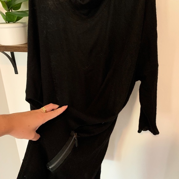 Black Turtleneck Zipper Dress - Picture 3 of 5